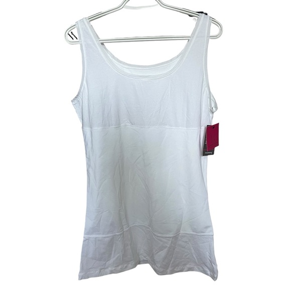 Yummie Tummie by Heather Thomson Carolyn Long Tank‎ Top Size 1X Shapewear White - Picture 1 of 8